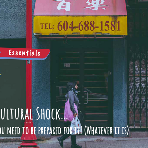 Cultural Shock…you need to be prepared for it! (Whatever it is)