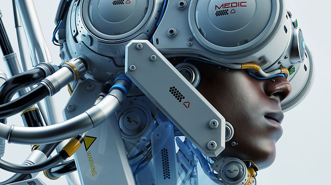 Futuristic Cyborg Closeup