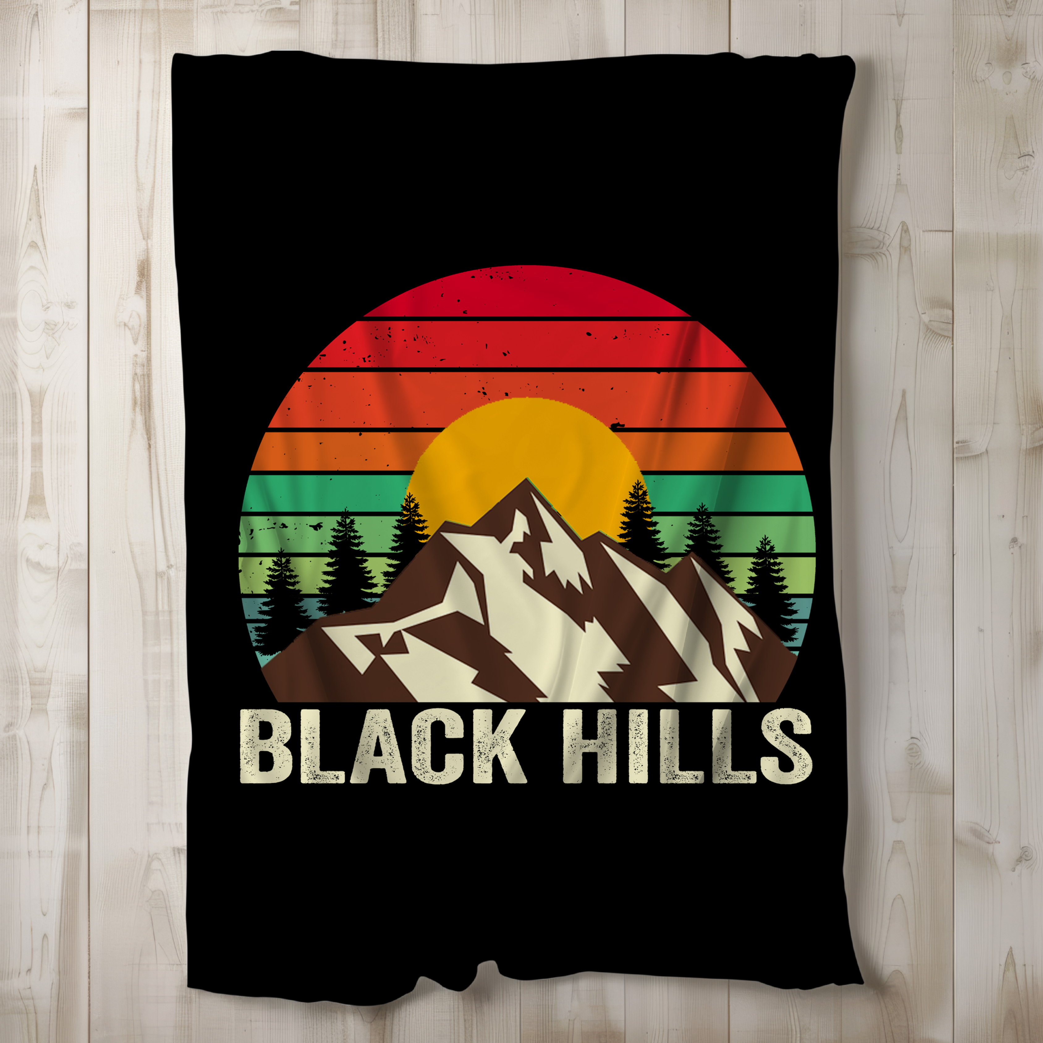 Black Hills Retro Sunset Alpine Lap Blanket
