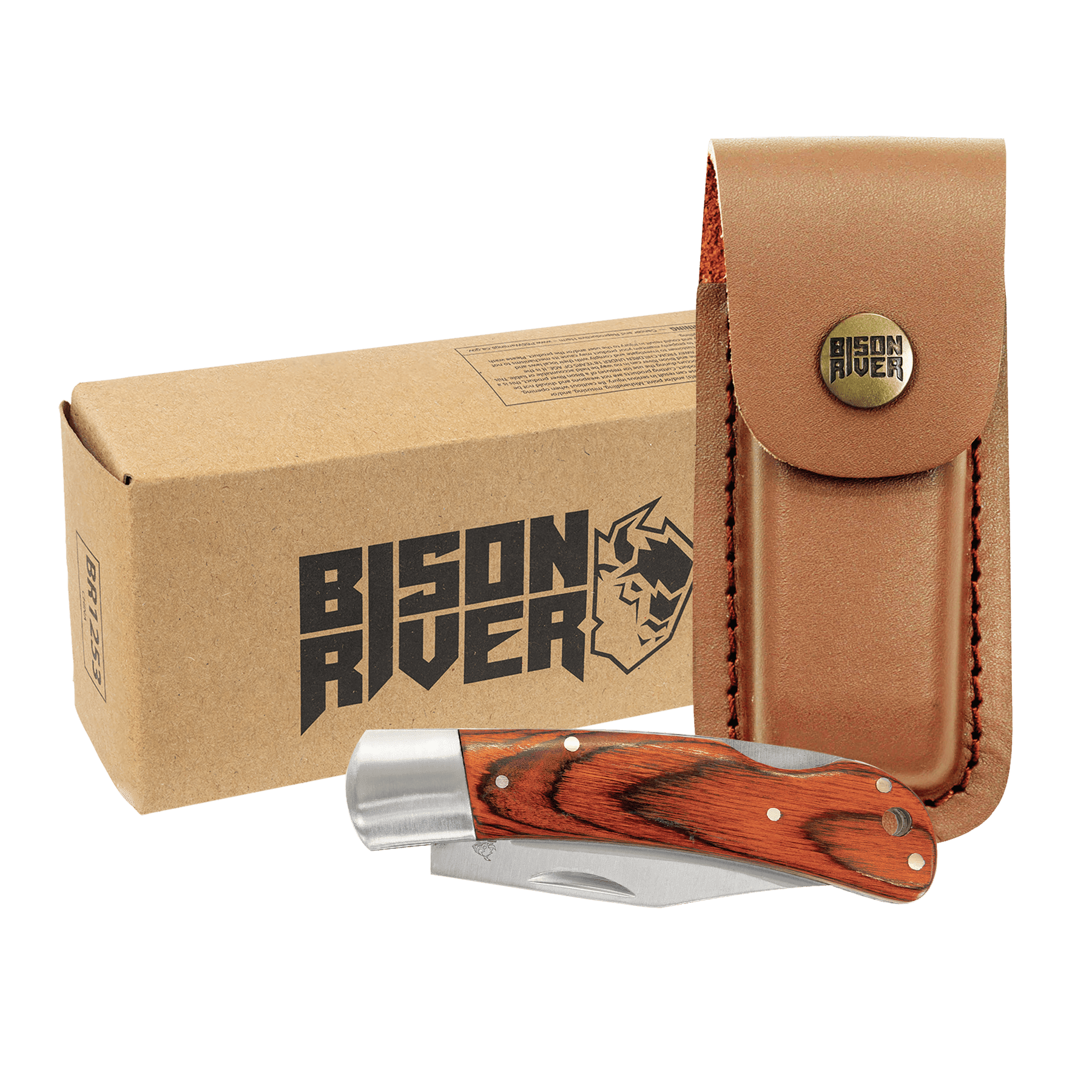 Bison River Wood and Stainless Steel Folding Knife