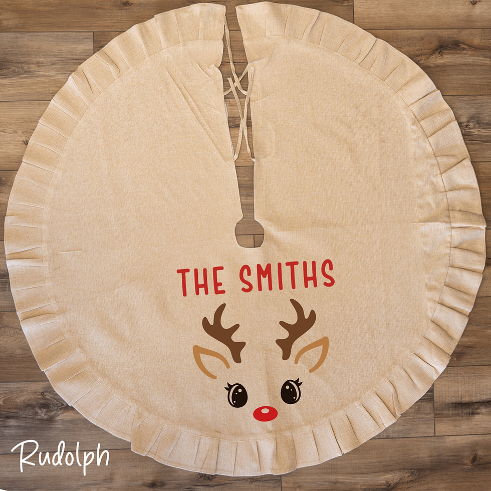 Thumbnail: Lined Burlap Tree Skirt with Ruffle