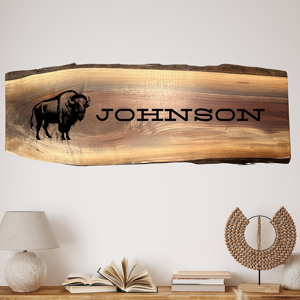Thumbnail: Live Edge Walnut Wood Sign