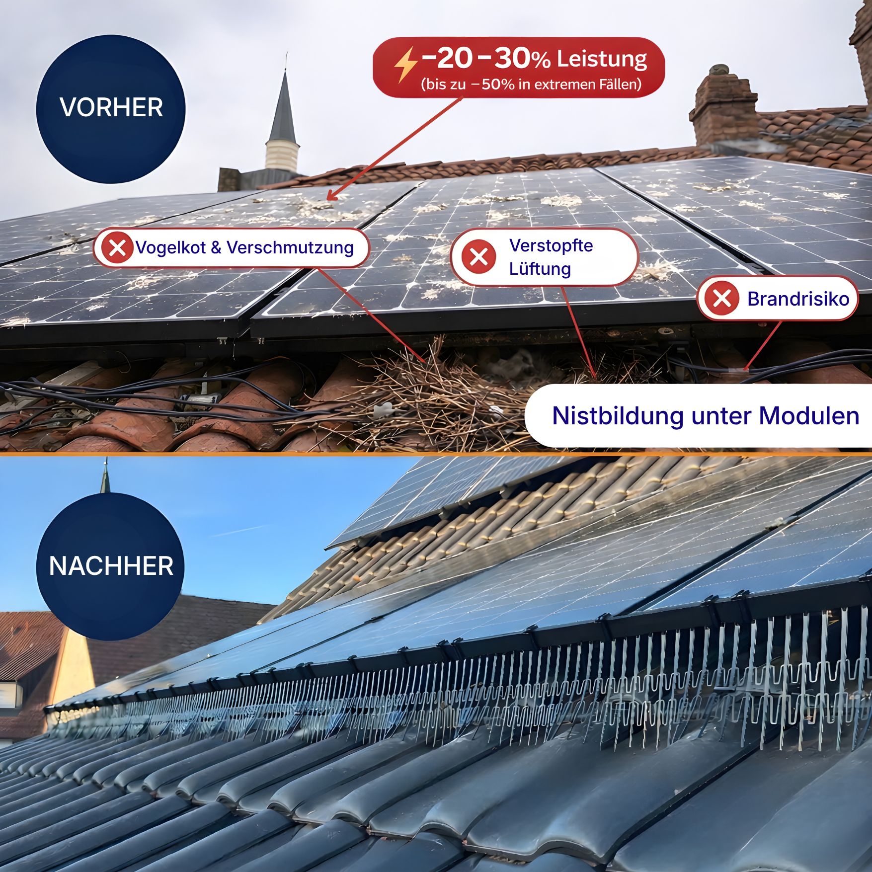 Clip-on bird protection system — no drilling required