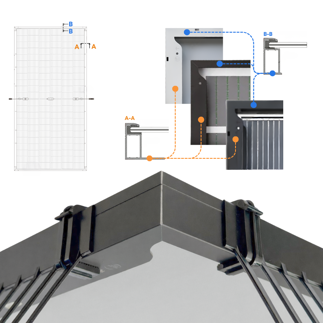 Bird mesh system installed on solar panel array