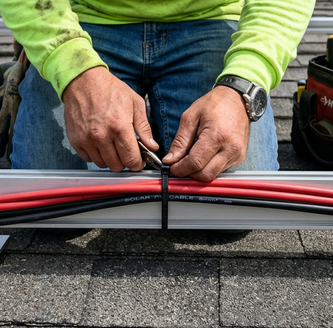 Solar panel maintenance — bird activity damage inspection