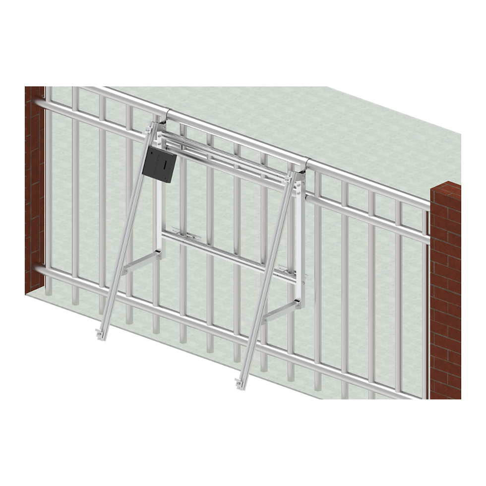 Miniaturbild: Silberne Universal-Halterung von 2 Module für Flachdach/Garten/Carpot
