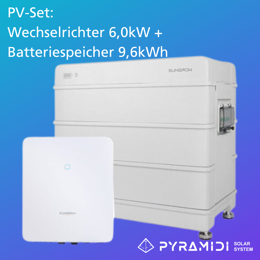 Sungrow PV-Paket mit Hybrid-Wechselrichter 6,0kW & Batteriespeicher 9,6 kWh