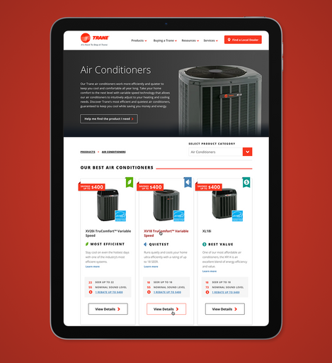 Trane product page