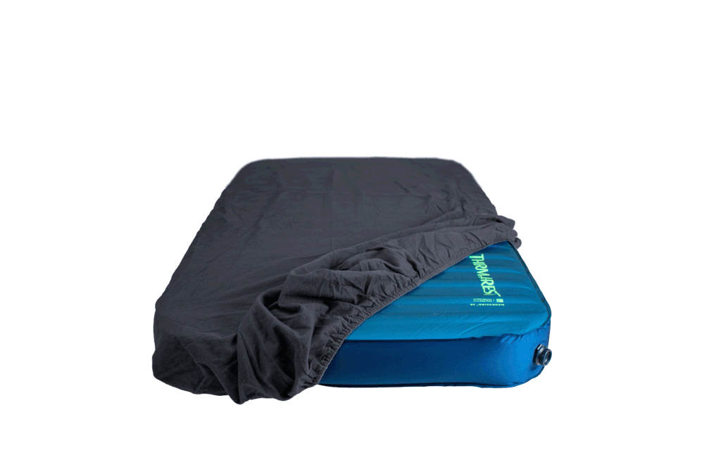 product image of the cascade flannel sheets on the sleeping pad