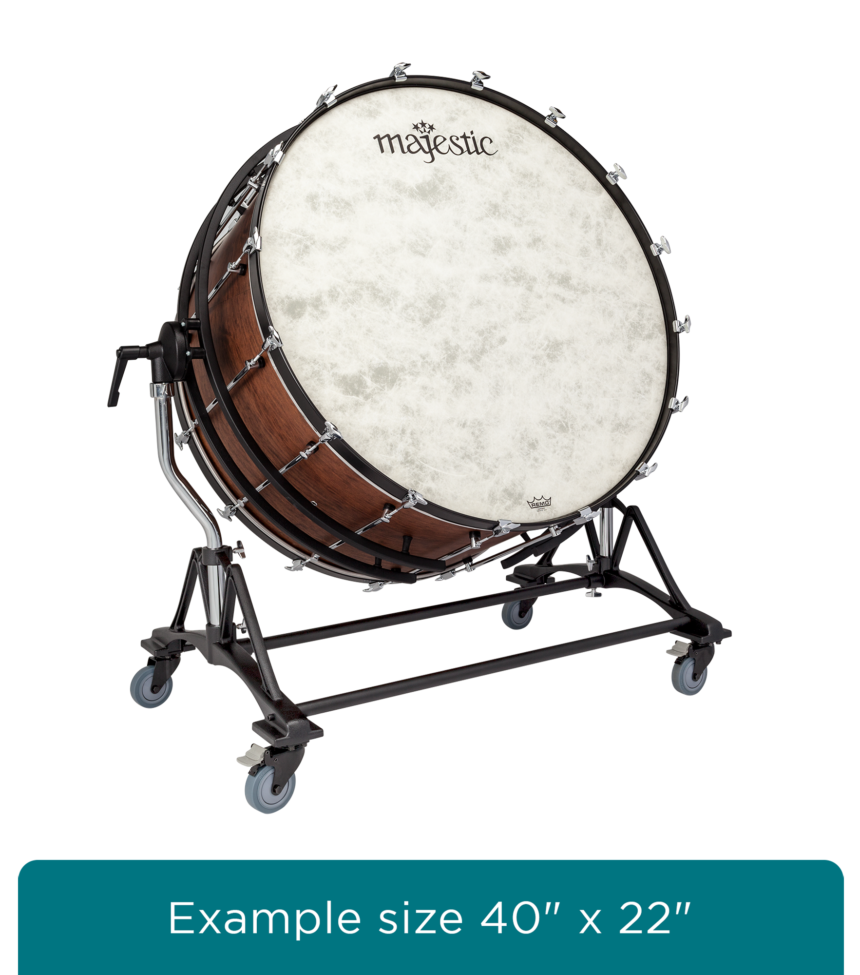 MAJESTIC Große Konzerttrommel, Prophonic Series, 36" x 18", Ständer