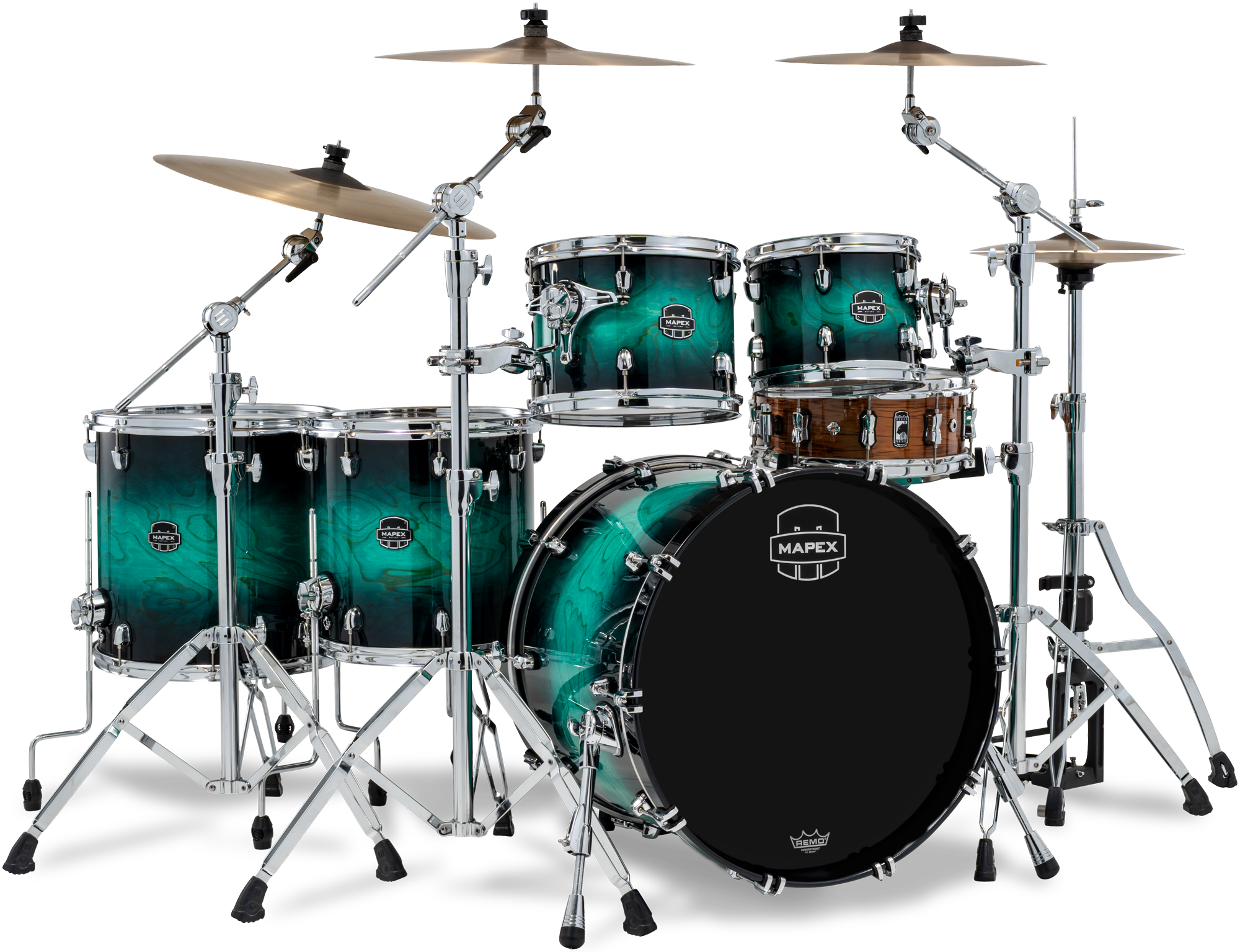 MAPEX Shellset, Saturn VI, Stage+, MXSR628XZXT Marine Teal Burst #XT