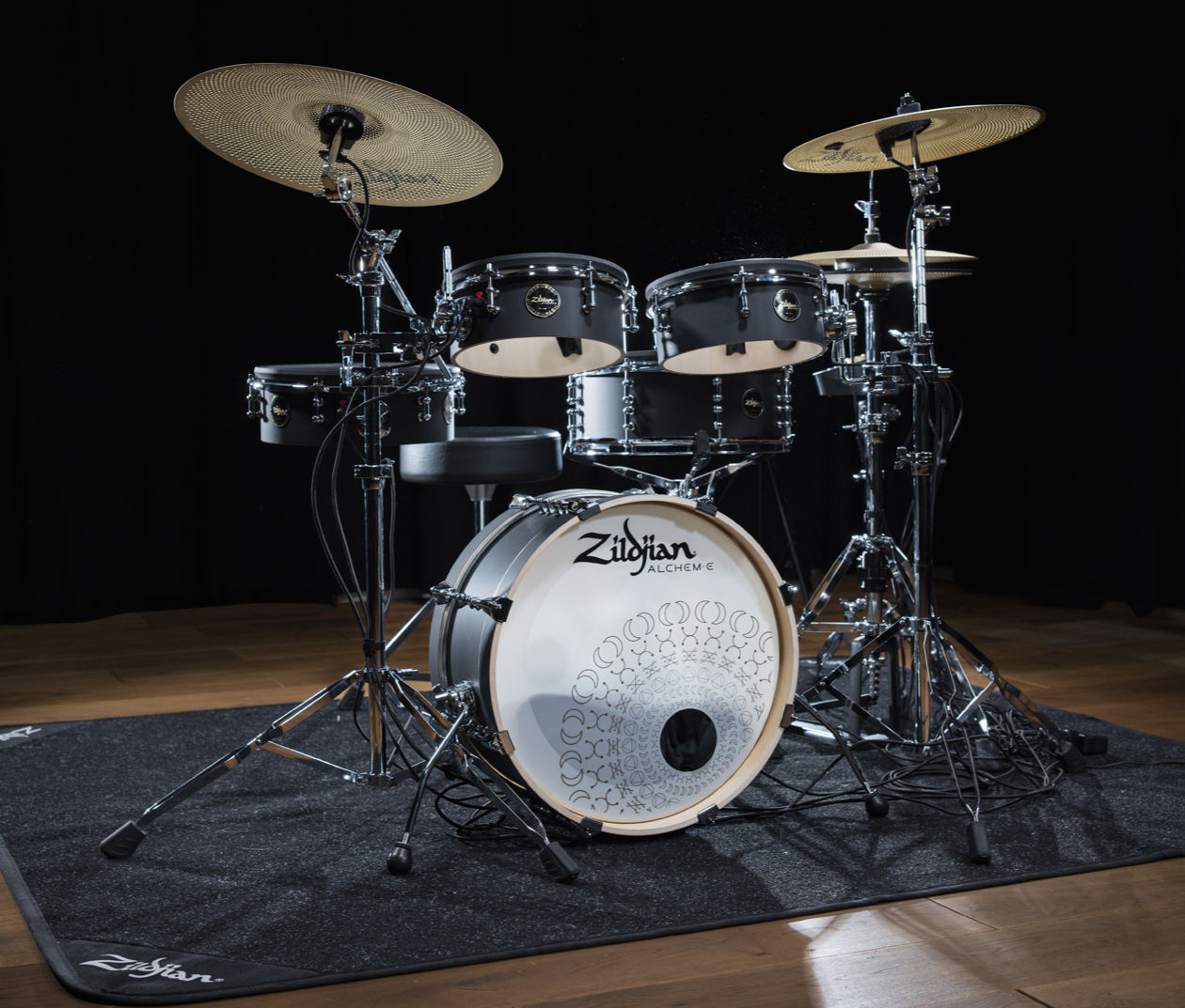 ZILDJIAN ALCHEM-E E-Drumset, Bronze EX, Matte Black Wrap
