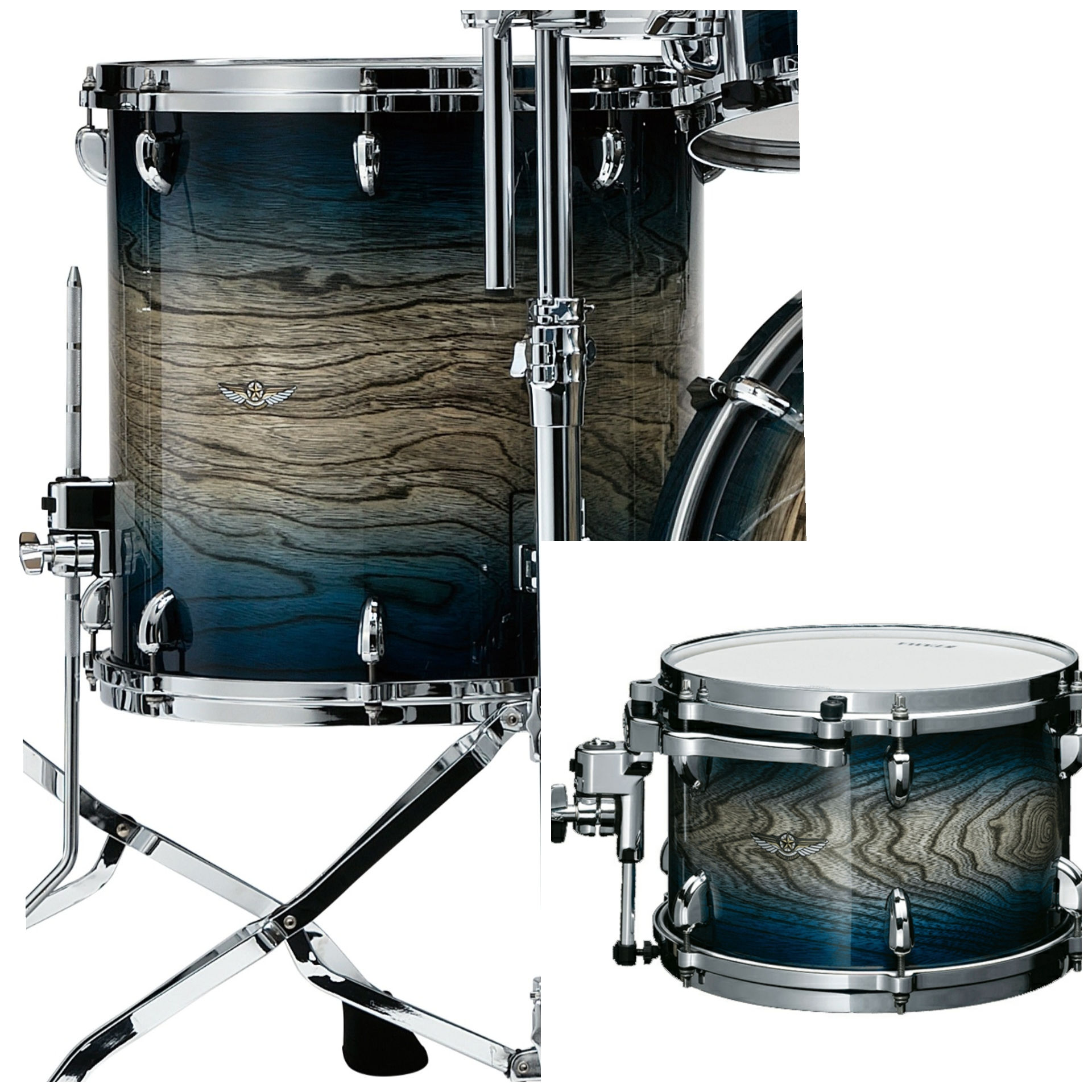 Tama STAR Walnut Tom Tom 08"x06" + 14"×14" Indigo Japanese Sen Burst Add-On Kit