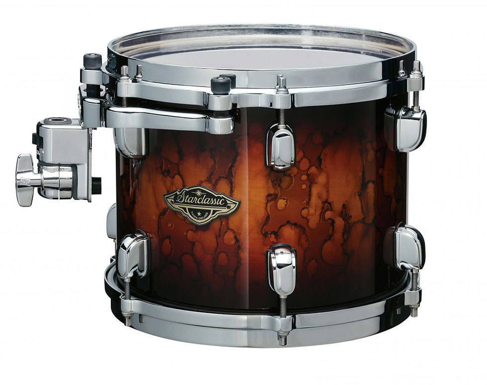 Frontalansicht des TAMA Starclassic Rack Toms 8"x7" in Molten Brown Burst