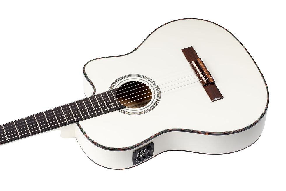 Miniaturbild: ORTEGA Family Series Pro 4/4 Konzertgitarre Schmaler Hals Dünner Korpus weiß in