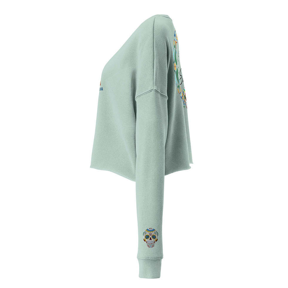Thumbnail: SELF-EST. "Take Care" - Embroidered Cropped sweatshirt