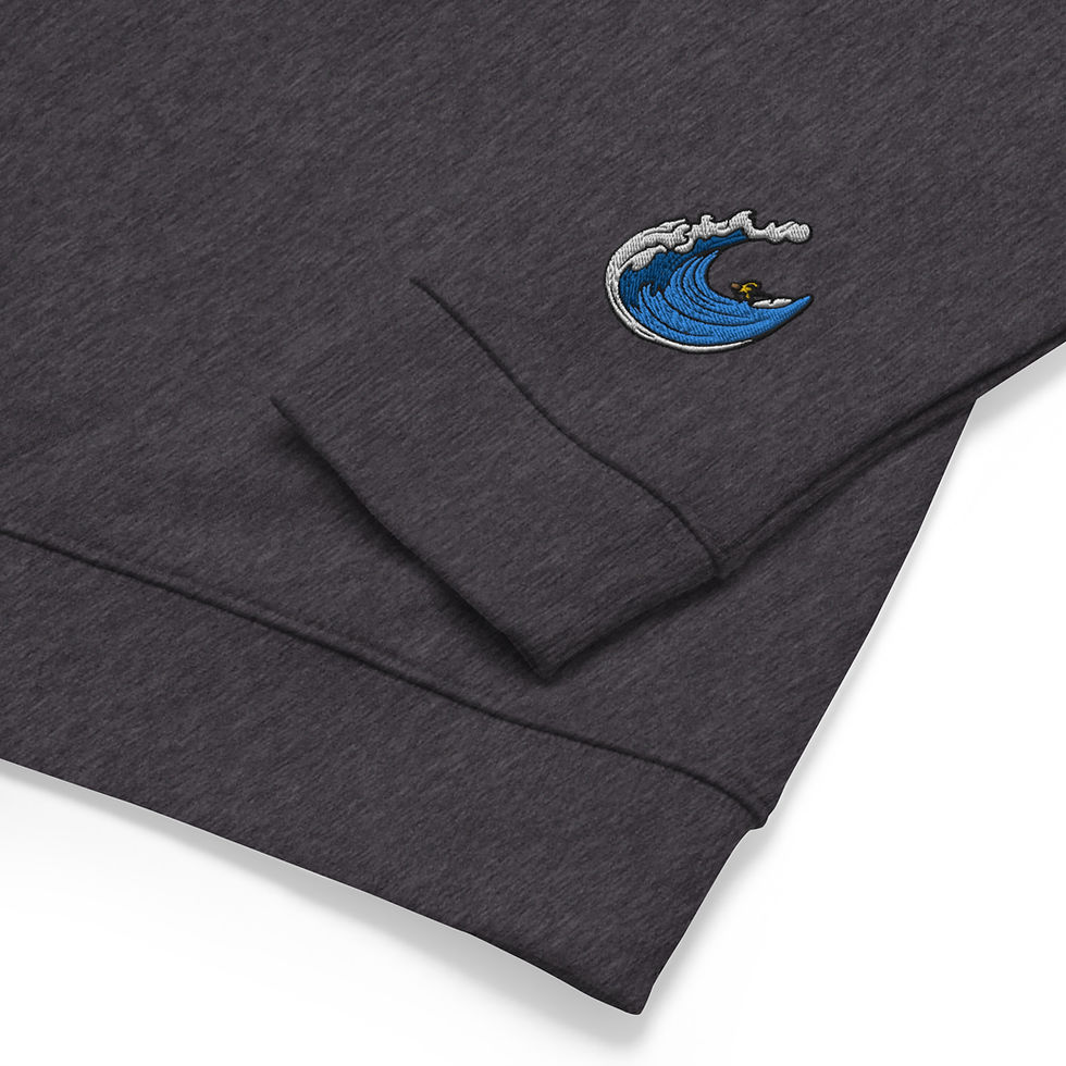Thumbnail: SURF "Ocean Guru" - Ebroidered Front+wrists - 100% Organic -  sweatshirt Unisex