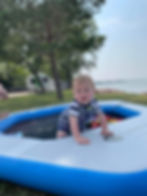 Thumbnail: The Mission Raft inflatable floating dock is the premier floating mat for lake gatherings.