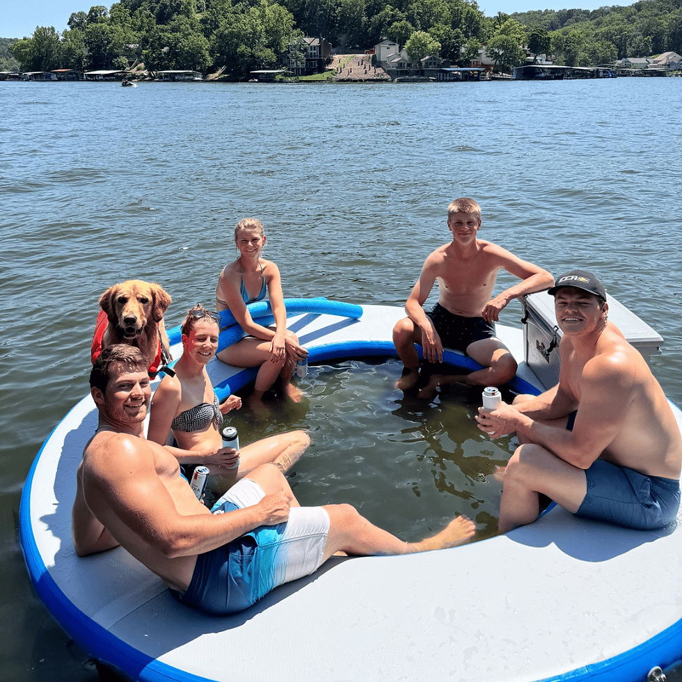 Thumbnail: Inflatable Water Hammock 8' Splash Island Floating Ring Paradise Pad