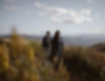 couple hiking on their elopement in the smoky mountains