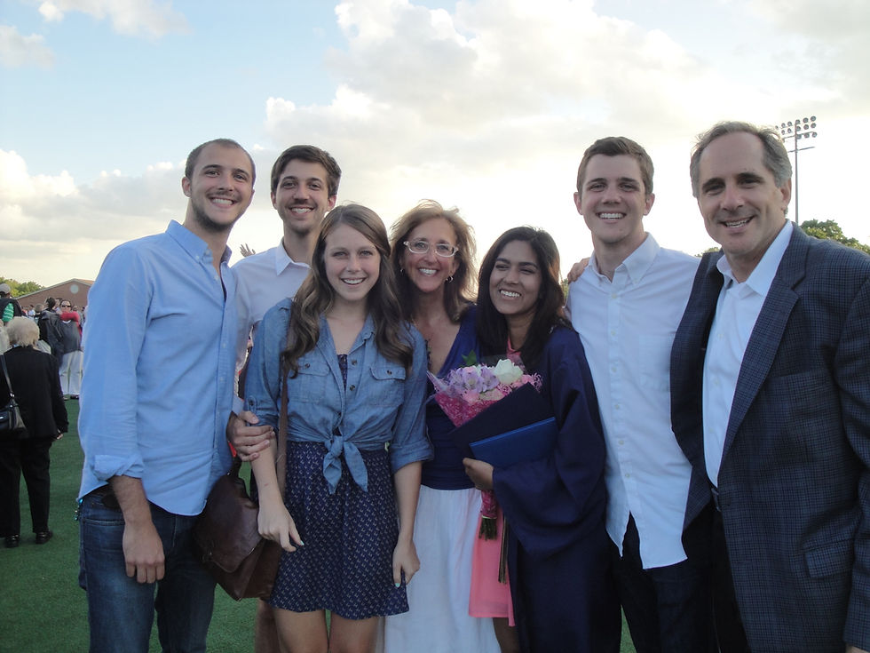 Lombardi family in 2013 at Lydia's high school graduation