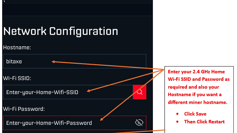 Enter your Home Wi-Fi network details