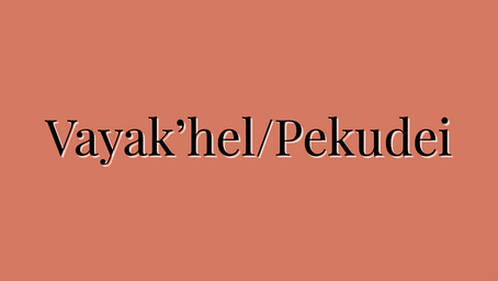 These are the words - Torah Portion Vayak'hel/Pekudei