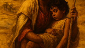 Hagar flees with Ishmael