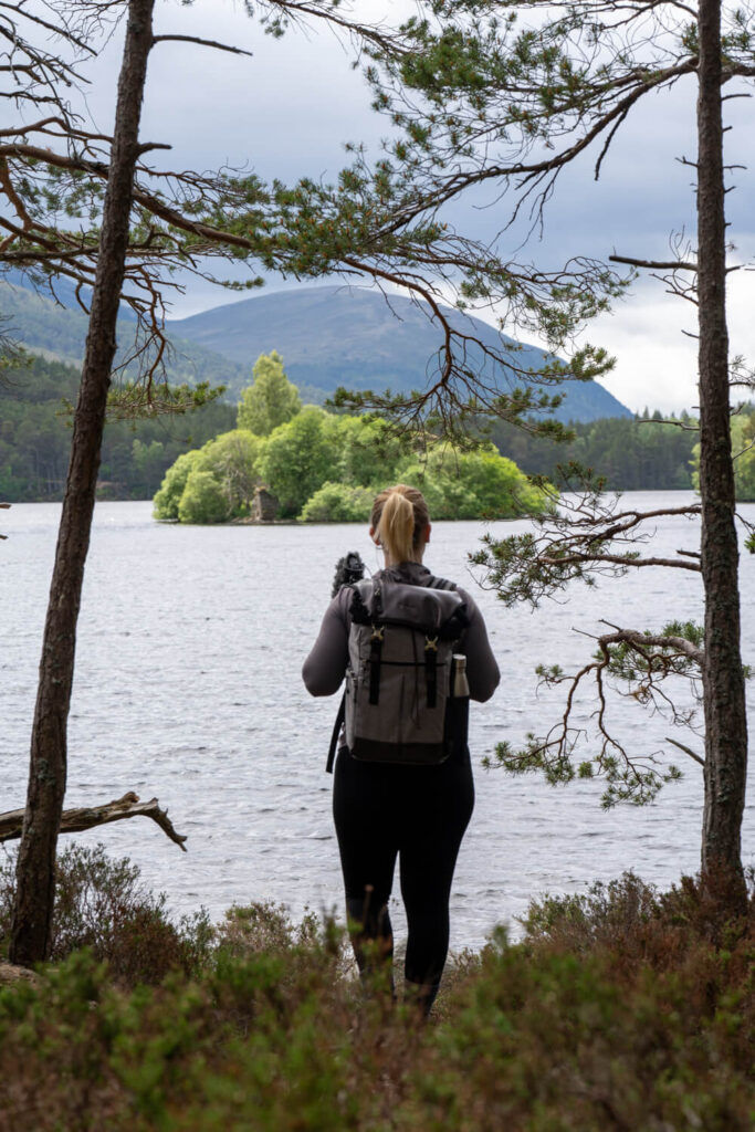 girl looking over loch