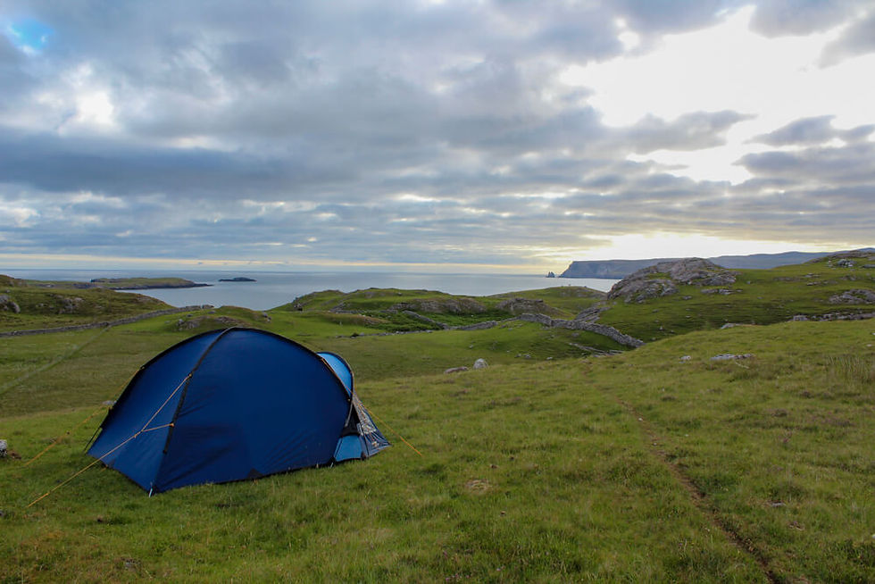 Our wild camping spot at the Ceannabeine Walking Trail.