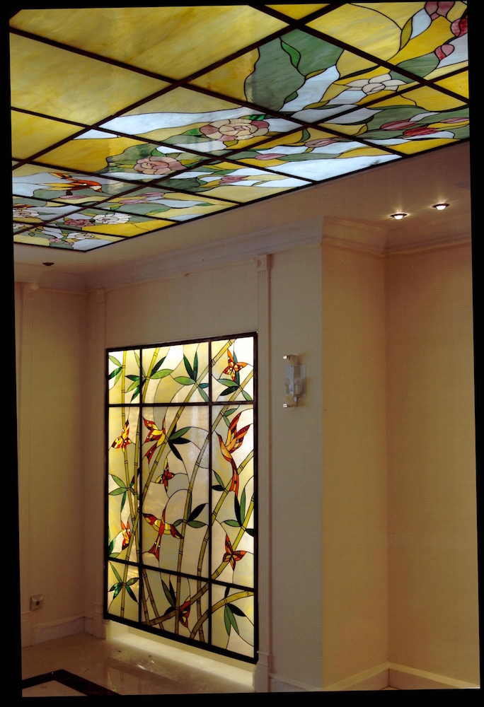 витраж потолок Цветочная тематика