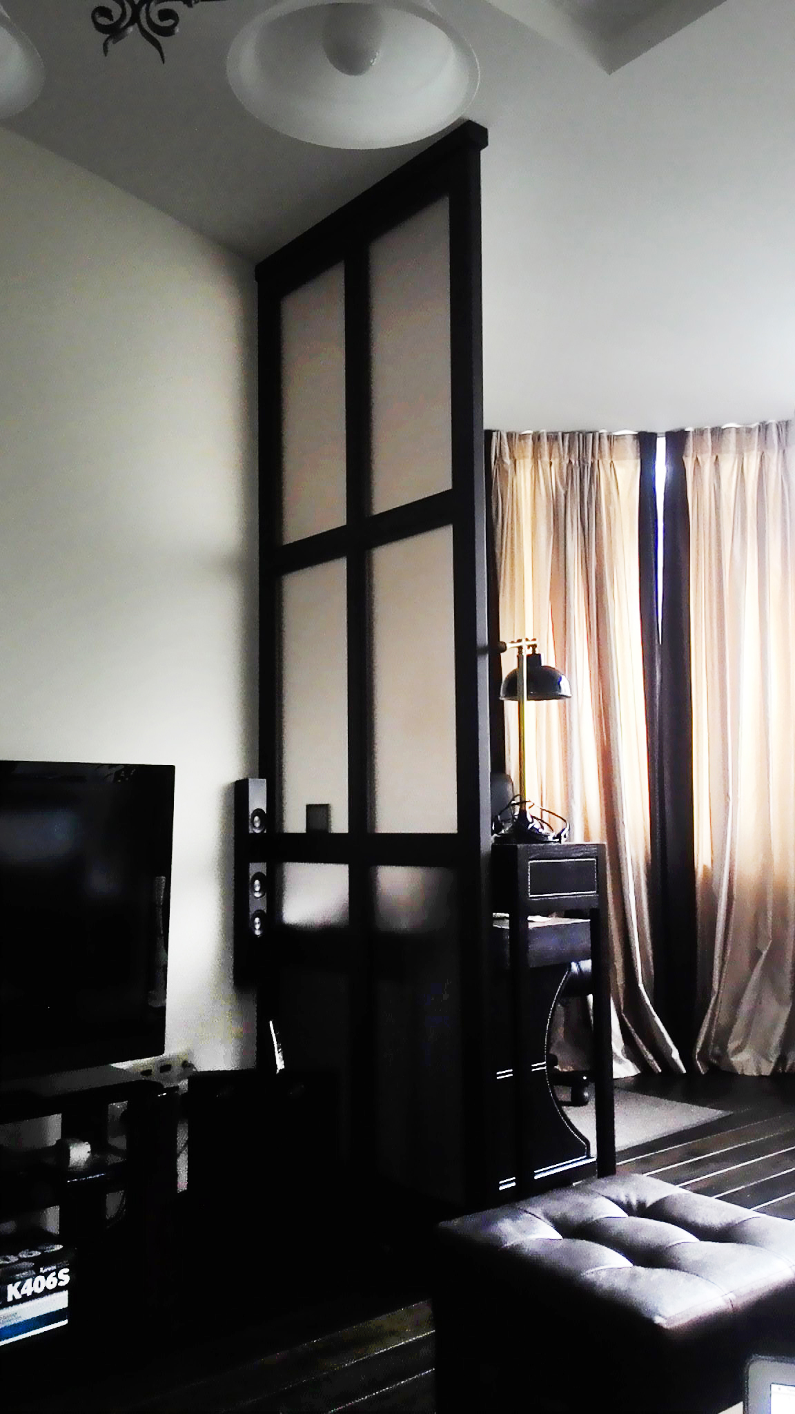 перегородка в гостинную стекло бронза