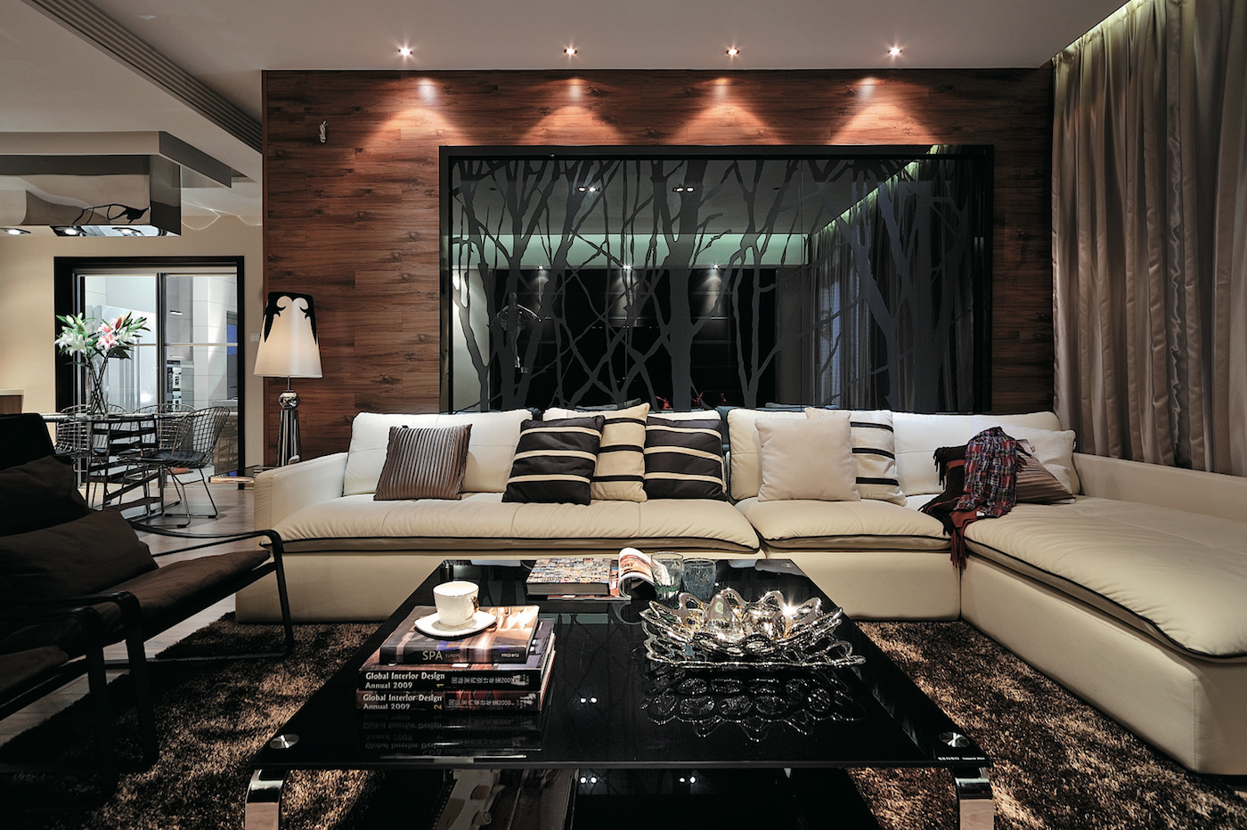 Перегородка / черное стекло