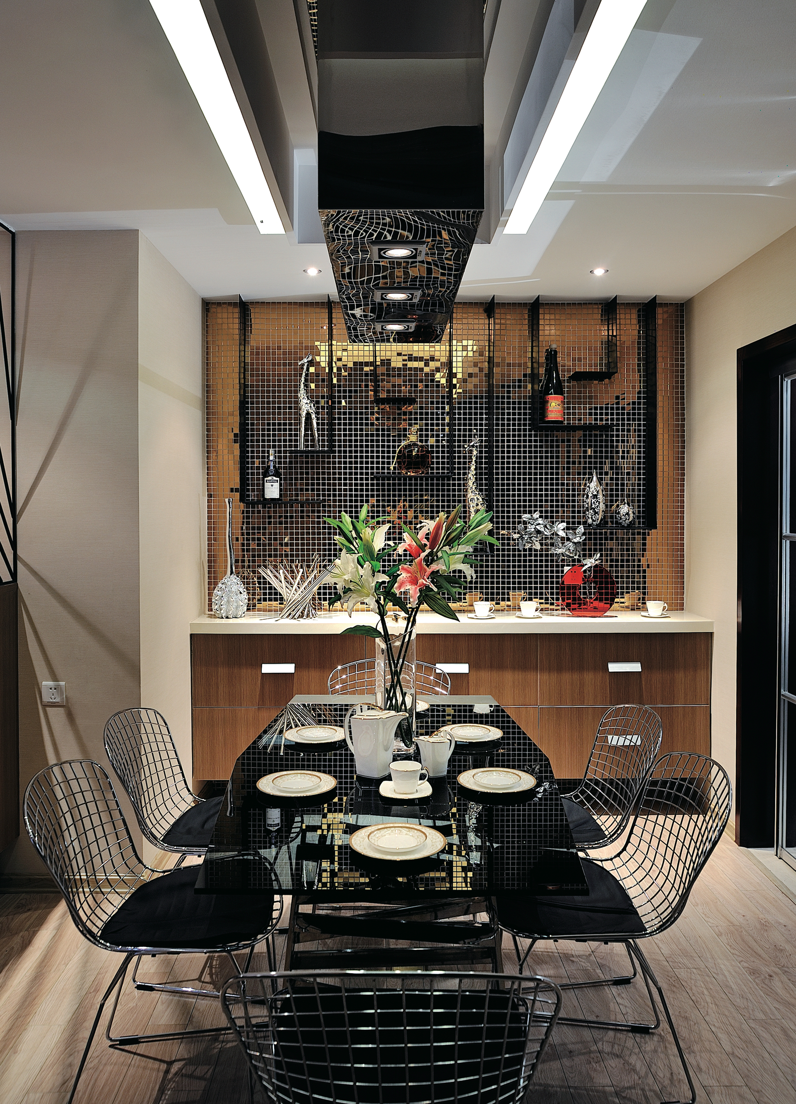 фартук зеркальная мозаика