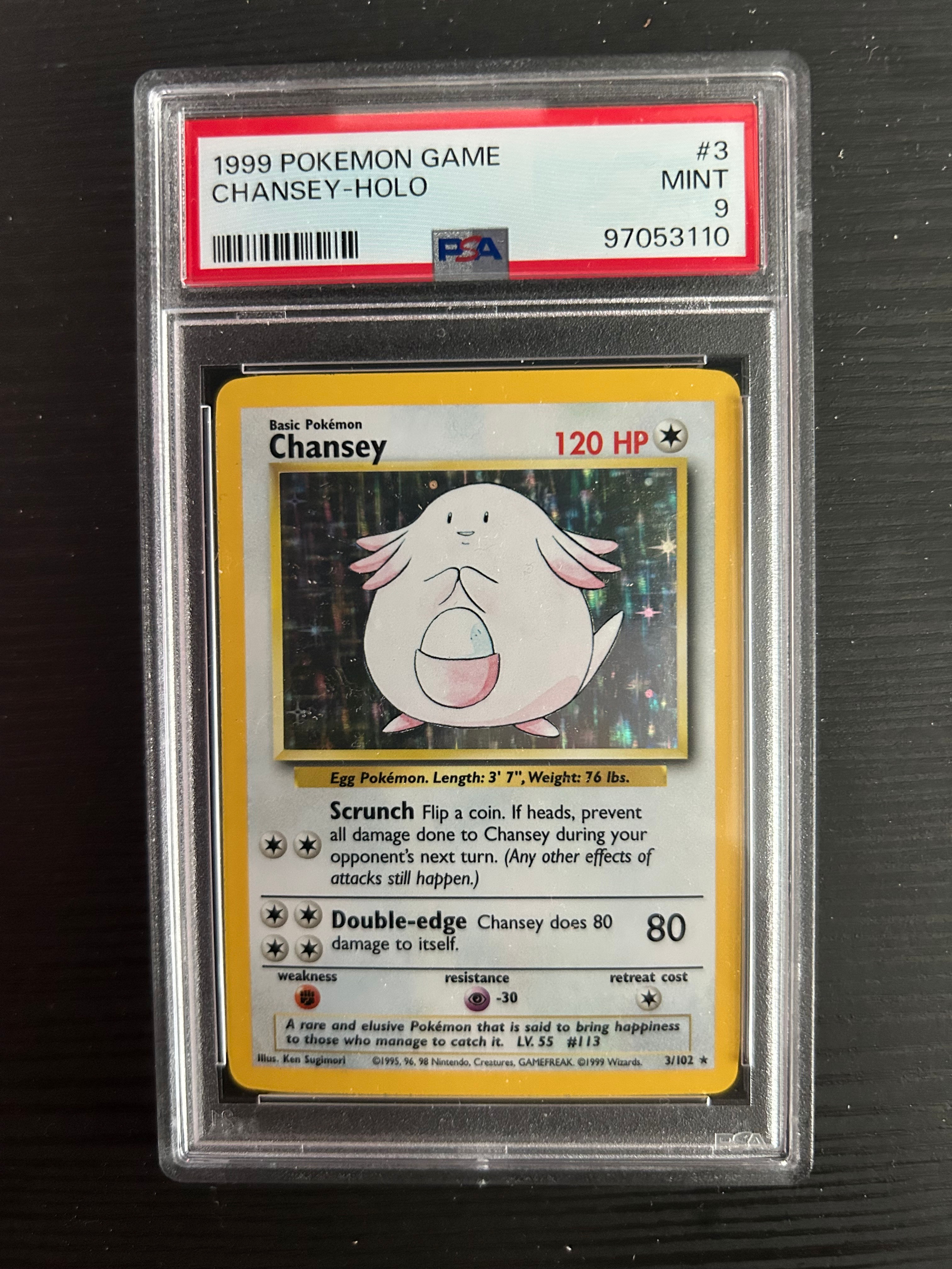 Pokemon-Chansey Base set 3/102 PSA 9 Unlimited