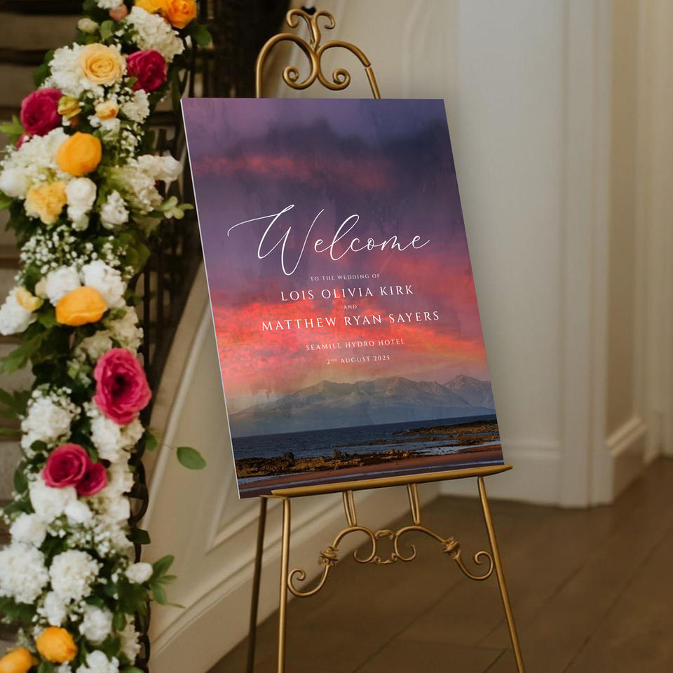 Seamill Sunset Welcome Sign