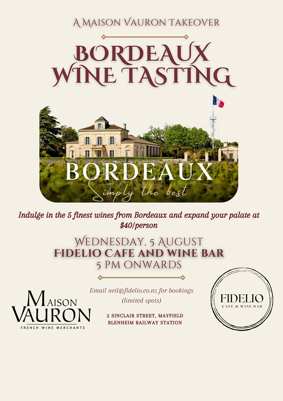 Bordeaux Wine Tasting with Maison Vauron