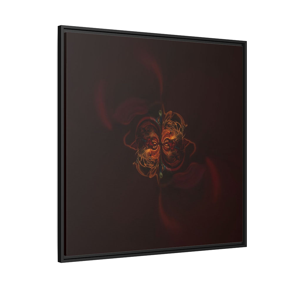 Thumbnail: Framed Matte Canvas — Abstract Dark Floral Mandala Wall Art