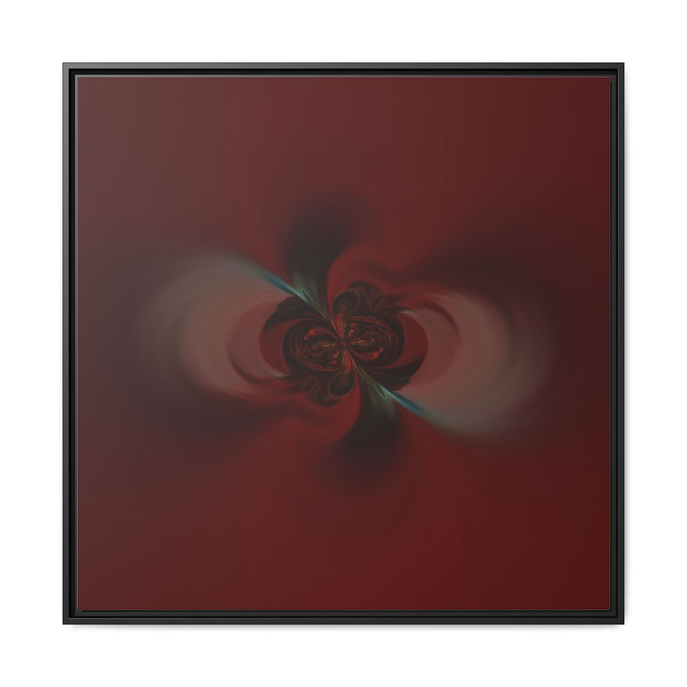 Miniaturbild: Abstract Red Blossom Matte Canvas Framed Wall Art