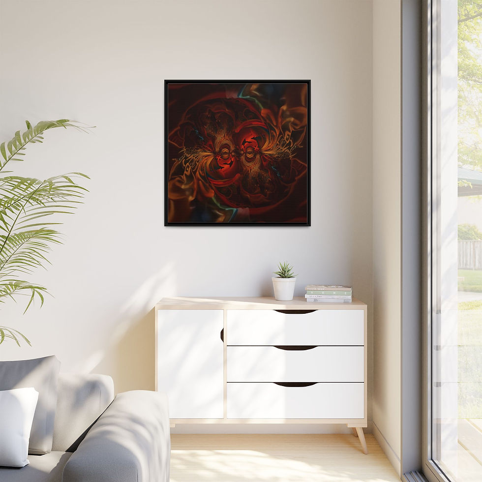 Thumbnail: Abstract Flame Swirl Framed Canvas Art