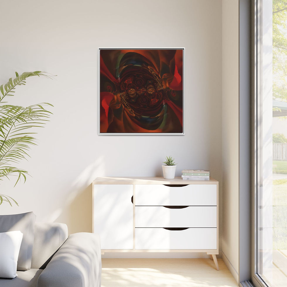 Thumbnail: Abstract Red Vortex Framed Canvas