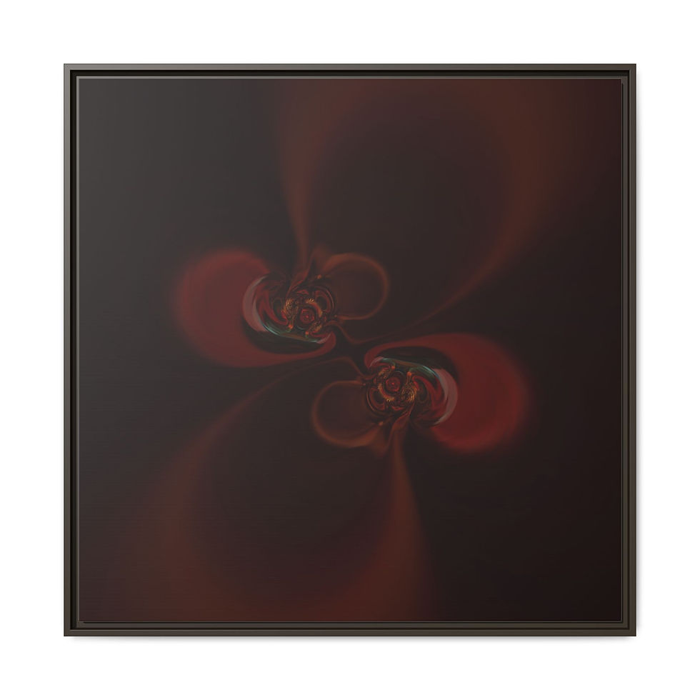 Thumbnail: Abstract Dark Floral Matte Canvas Framed Wall Art