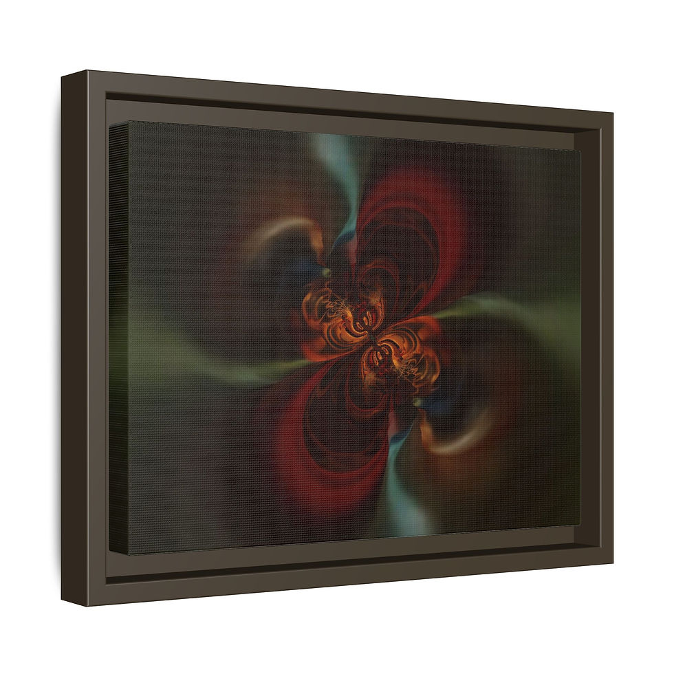 Thumbnail: Abstract Fractal Floral Matte Canvas — Framed Multicolor Wall Art