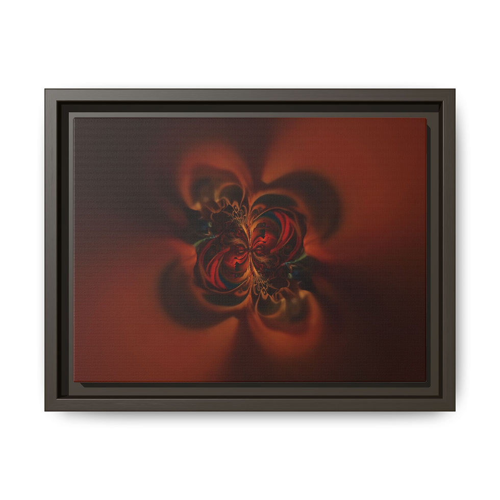 Thumbnail: Abstract Red Floral Matte Canvas Framed Wall Art
