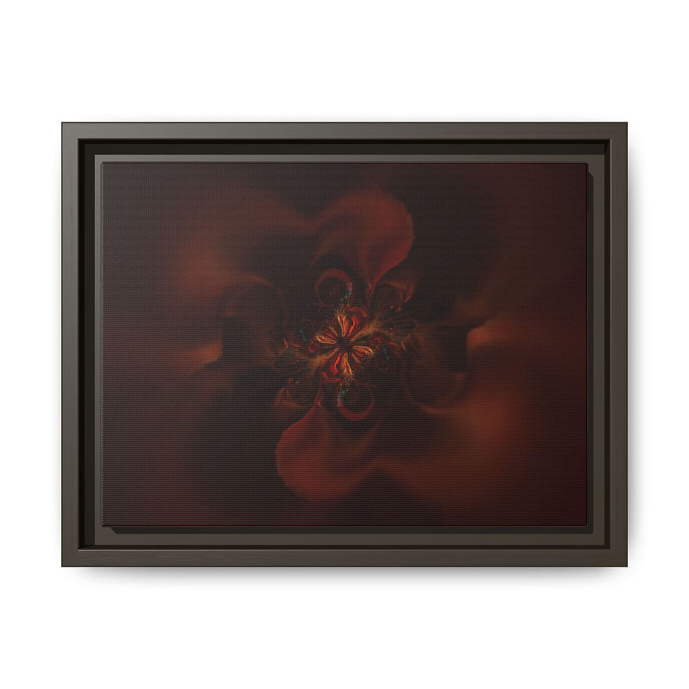 Thumbnail: Framed Matte Canvas – Abstract Red Floral Fractal Wall Art