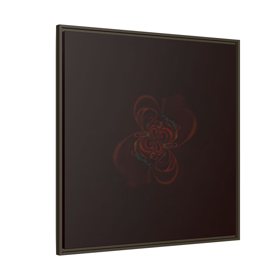 Thumbnail: Framed Matte Canvas - Dark Floral Abstract Wall Art