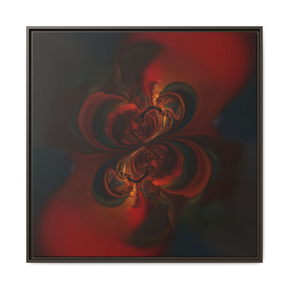 Miniaturbild: Framed Abstract Red Floral Matte Canvas Wall Art