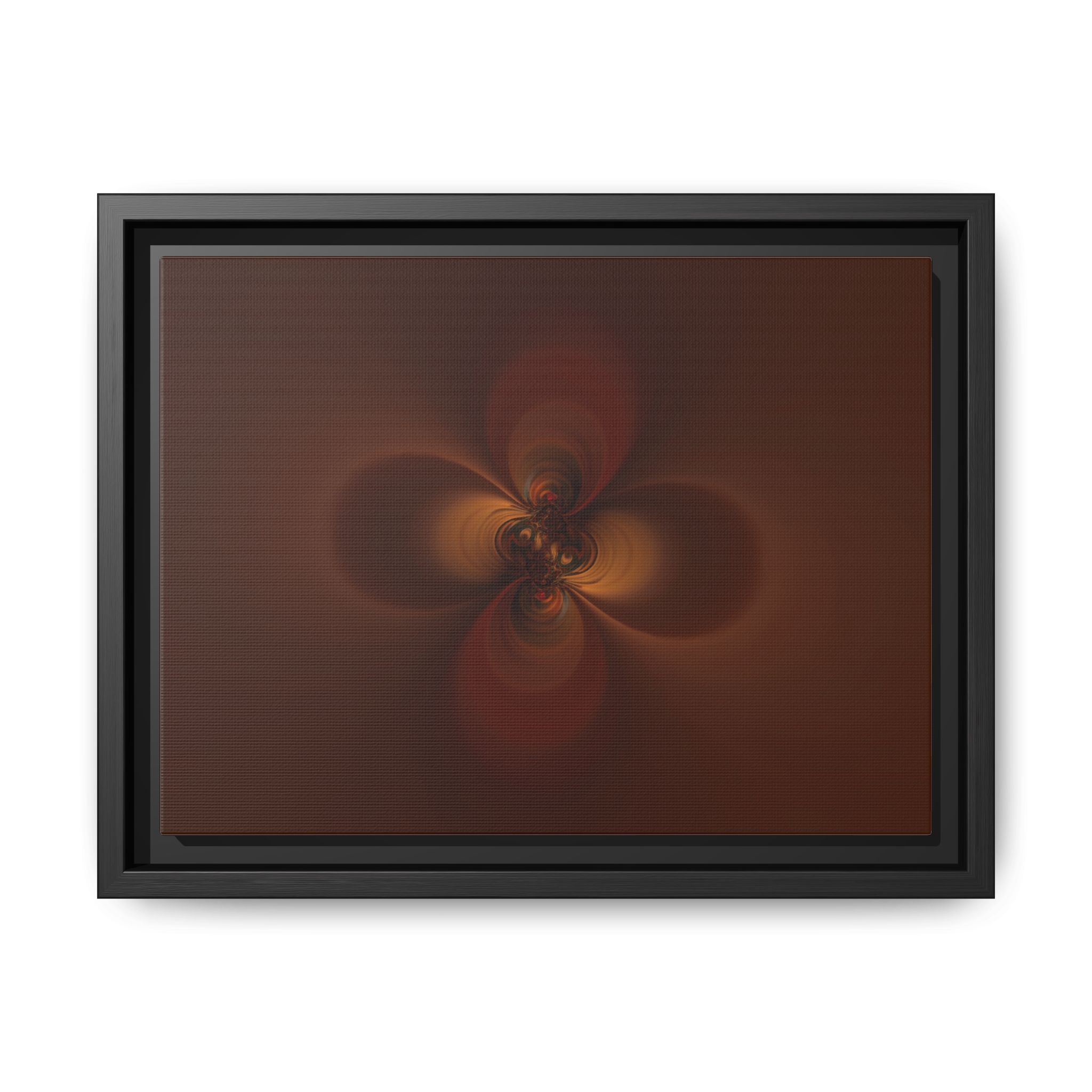 Abstract Brown Floral Matte Canvas Framed Wall Art