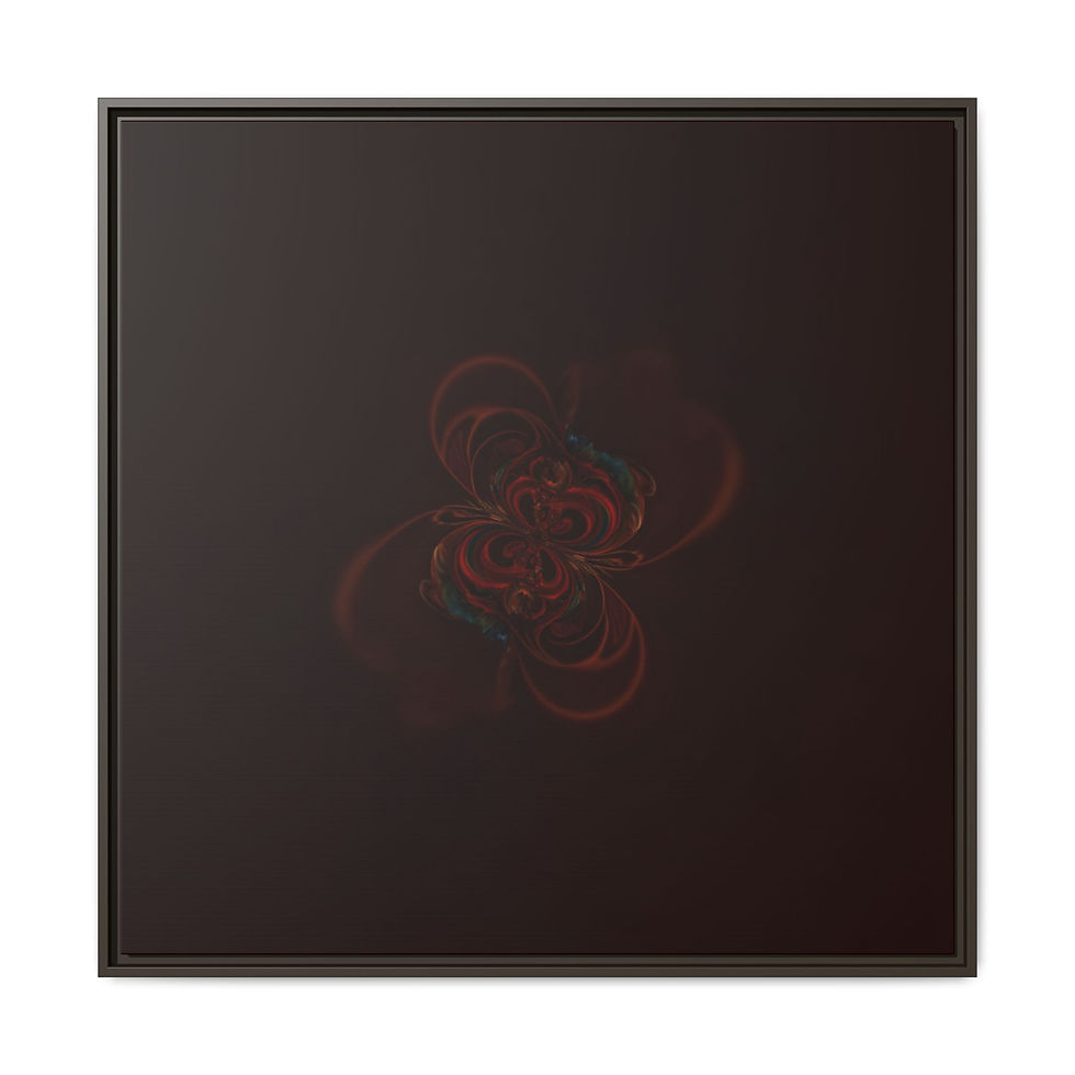 Thumbnail: Framed Matte Canvas - Dark Floral Abstract Wall Art