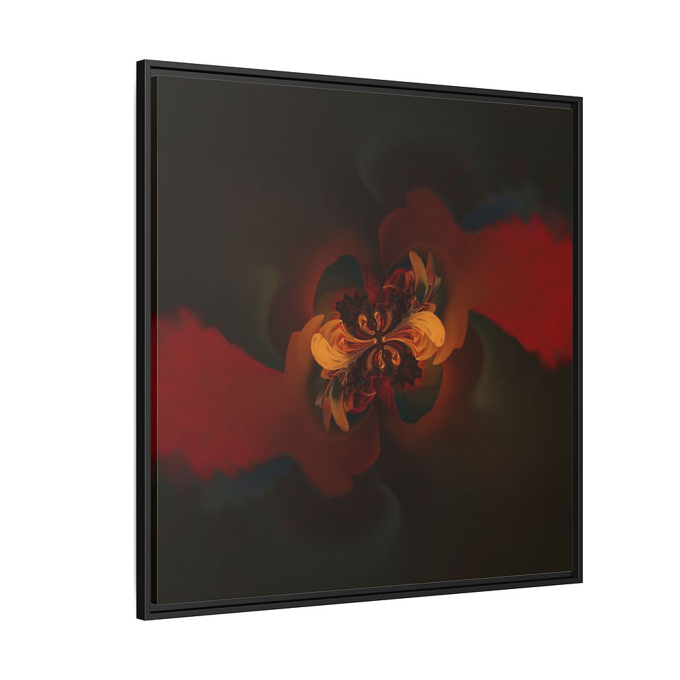 Thumbnail: Abstract Floral Fractal Matte Canvas — Framed Wall Art (Multi-Color)